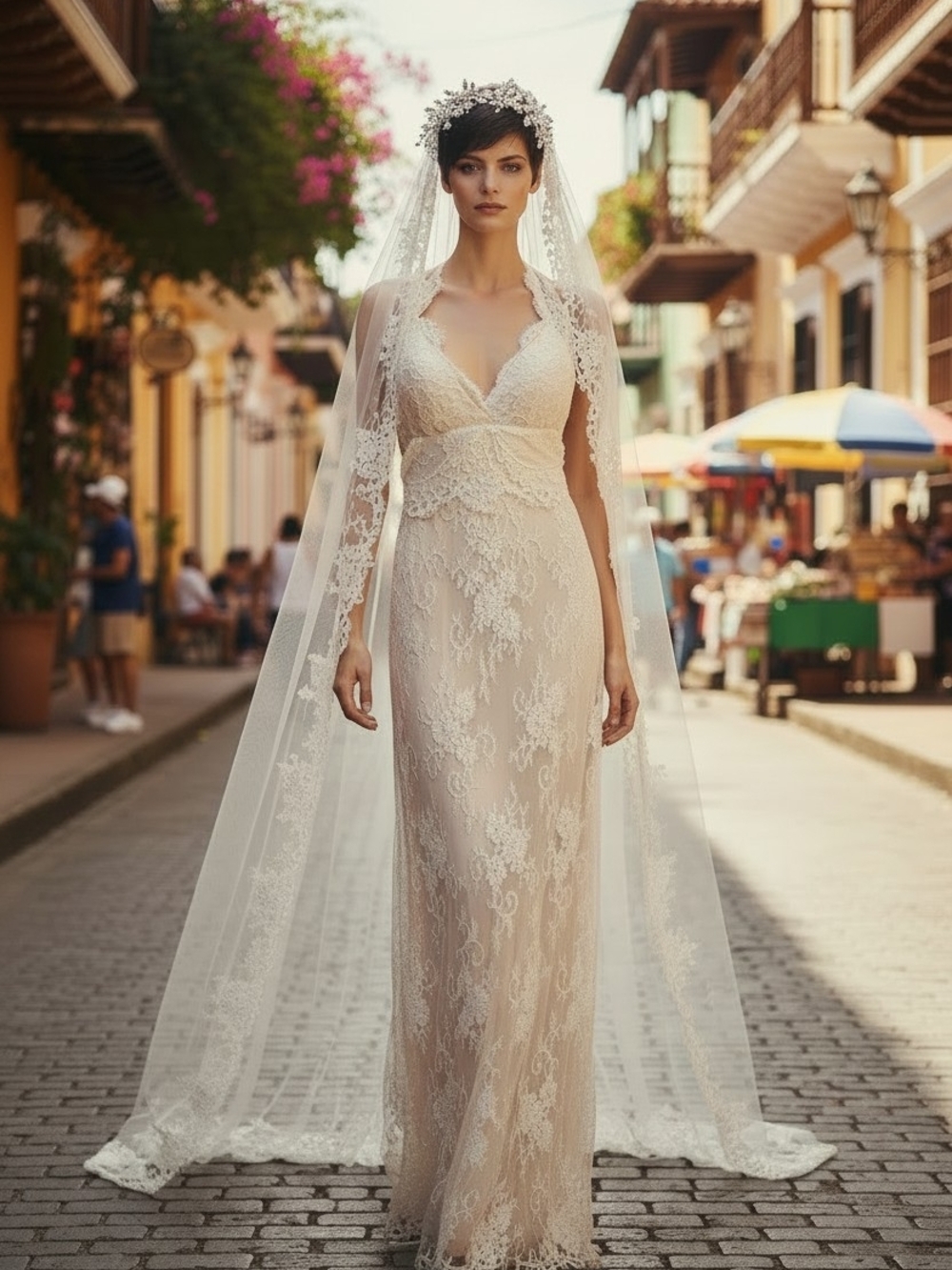 Vintage Lace Bridal Gown Handmade by Anna Campbell of Austrailia NWOT - Size S